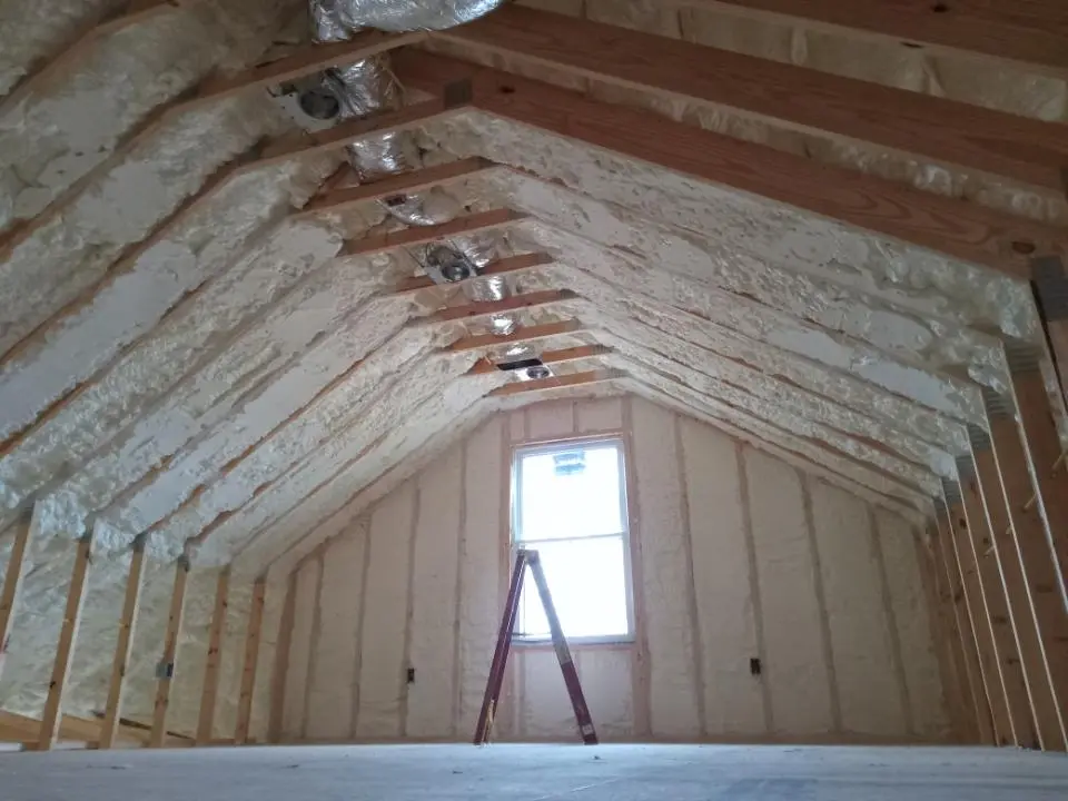 Spray foam roofing application for Crawl Space Insulation project in North Coventry